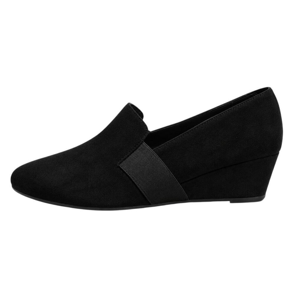 AQUATALIA Black Suede Wedges Size 8.5